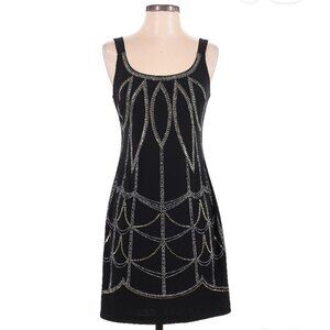 Bisou Bisou Black Dress with Gold and Silver Accents